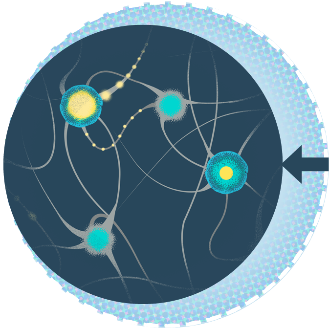 Circle graphic representing 15% reduction in the number of adults who are unemployed