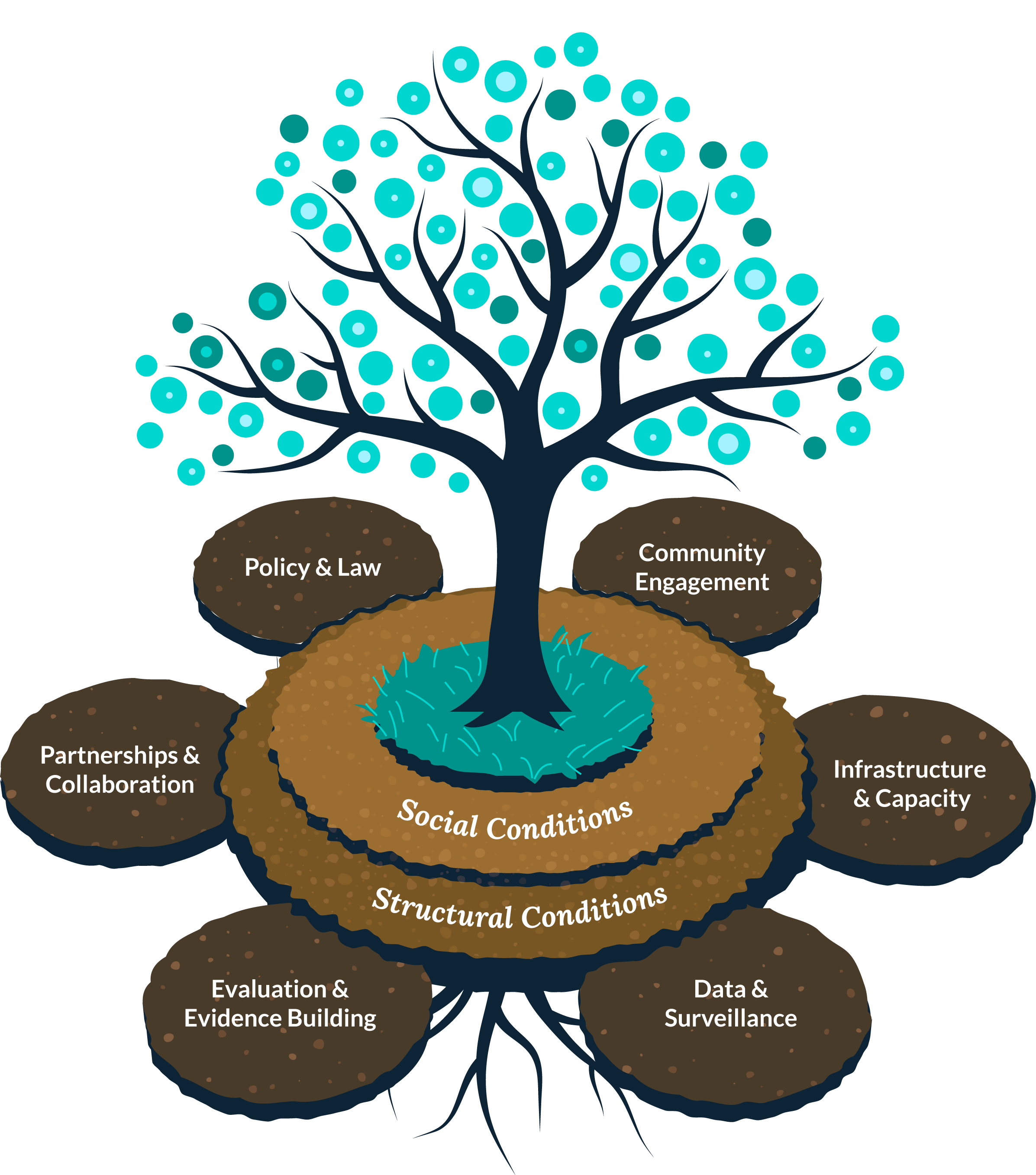 picture of tree on top of social conditions soil
