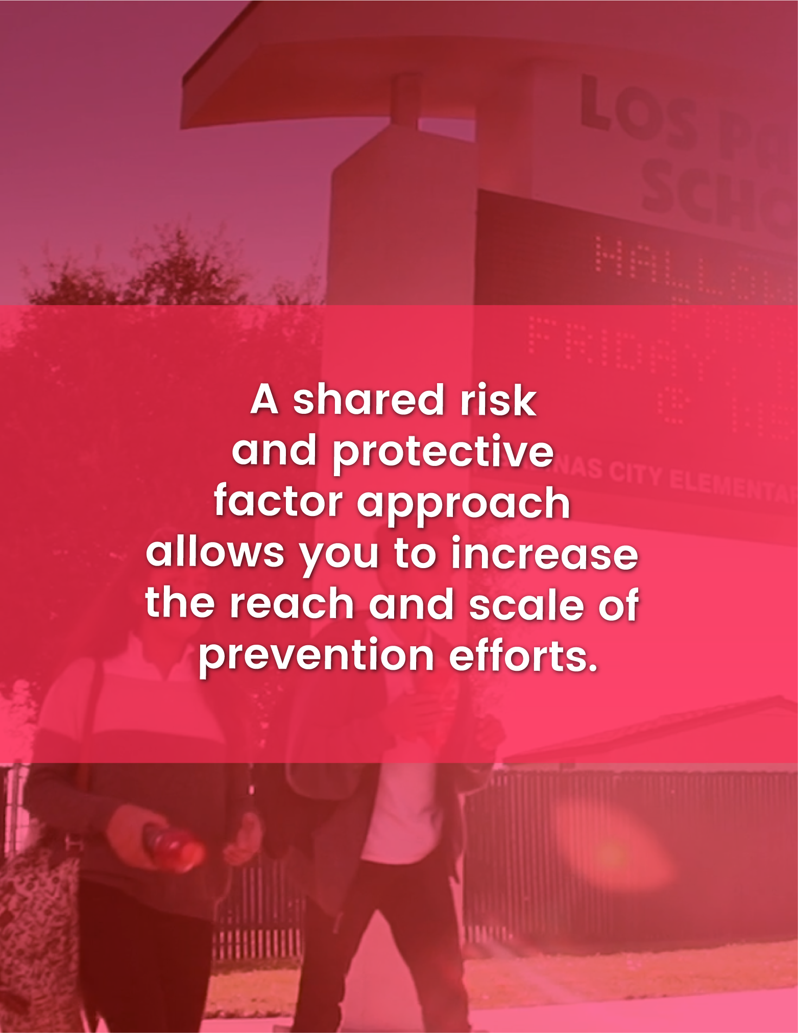A shared risk and protective factor approach allows you to increase the reach and scale of prevention efforts