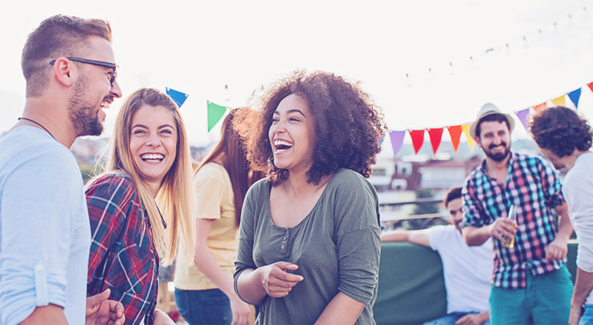 A group of people at a party