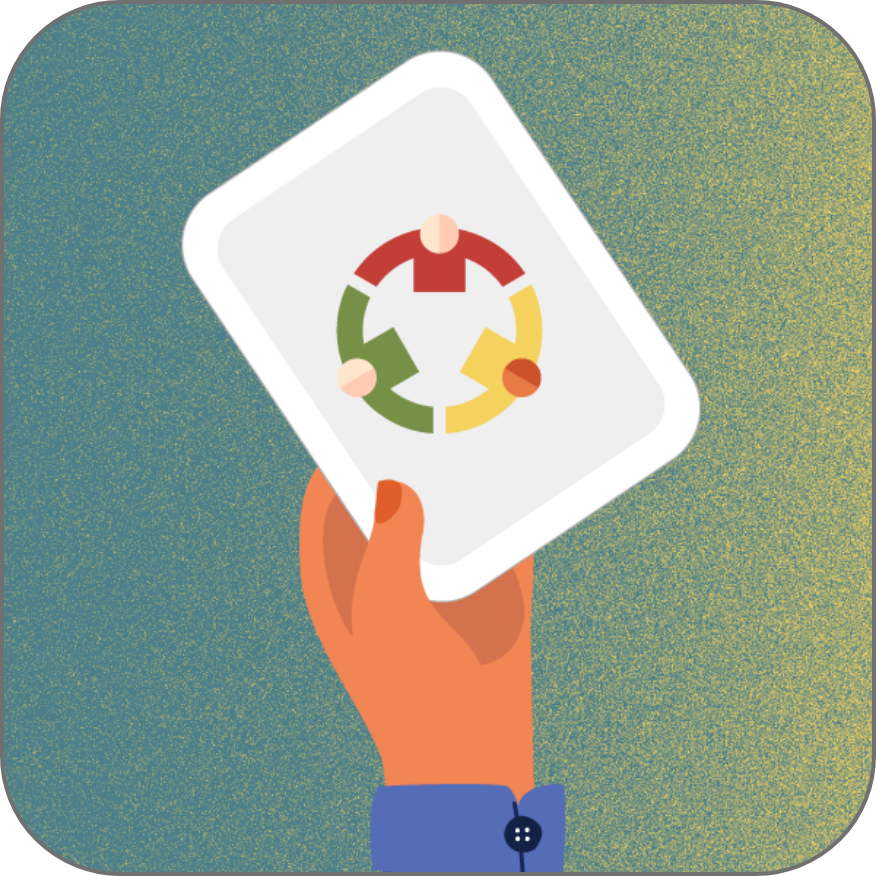 Image of hand holding a picture of people holding hands